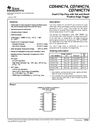 Datasheet CD54HC74F manufacturer TI